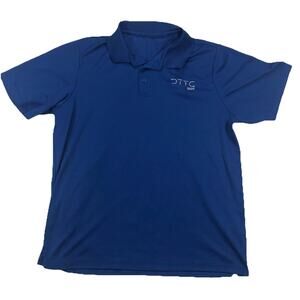 Men’s Blue Polo Shirt DTTC 2022 Embroidered Logo Short Sleeve Performance Golf